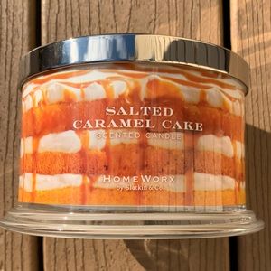 🆕SALTED CARAMEL CAKE HARRY SLATKIN HOMEWORX 4 WICK, 18oz CANDLE NWTS!